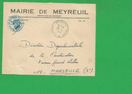 LETTRE BOUCHES DU RHONE MEYREUIL En Franchise - 1961-....