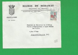 LETTRE BOUCHES DU RHONE MIRAMAS Secap Ondulée Tad à Droite - 1961-....