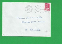 LETTRE BOUCHES DU RHONE MIRAMAS Secap Ondulée Tad à Gauche - 1961-....