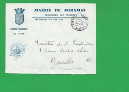 LETTRE BOUCHES DU RHONE MIRAMAS En Franchise - 1961-....