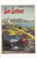 Chemin De Fer Jura-Simplon. Lac Léman, REPRODUCTION D'affiche De 1895 - D'Alési, Hugo