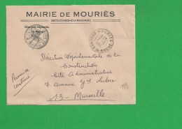 LETTRE BOUCHES DU RHONE MOURIES En Franchise - 1961-....