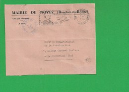 LETTRE BOUCHES DU RHONE NOVES Secap église XII Tad à Droite En Franchise - 1961-....