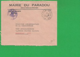 LETTRE BOUCHES DU RHONE PARADOU En Franchise - 1961-....