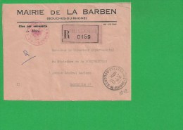 LETTRE BOUCHES DU RHONE PELISSANNE Recommandé En Franchise Mairie LA BARBEN - 1961-....