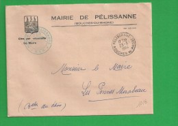 LETTRE BOUCHES DU RHONE PELISSANNE En Franchise - 1961-....