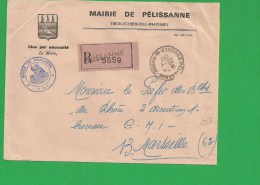 LETTRE BOUCHES DU RHONE PELISSANNE Recommandé En Franchise - 1961-....