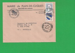 LETTRE BOUCHES DU RHONE PLAN DE CUQUES - 1961-....