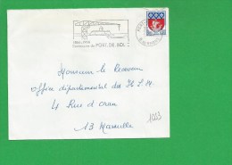 LETTRE BOUCHES DU RHONE PORT DE BOUC Secap Centenaire Tad à Droite - 1961-....