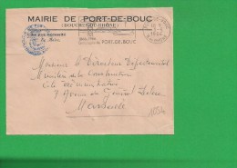 LETTRE BOUCHES DU RHONE PORT DE BOUC Secap Centenaire Tad à Droite En Franchise - 1961-....