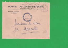 LETTRE BOUCHES DU RHONE PORT DE BOUC Secap Ondulé Tad à Doite En Franchise - 1961-....