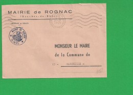 LETTRE BOUCHES DU RHONE ROGNAC Secap Ondulé Tad à Gauche En Franchise - 1961-....