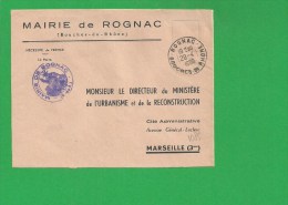 LETTRE BOUCHES DU RHONE ROGNAC En Franchise - 1961-....