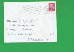 LETTRE BOUCHES DU RHONE ROQUEVAIRE Secap Ondulé Tad à Droite - 1961-....