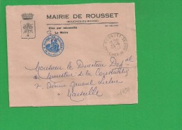 LETTRE BOUCHES DU RHONE ROUSSET  En Franchise - 1961-....