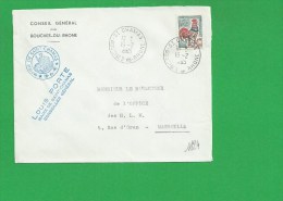 LETTRE BOUCHES DU RHONE SAINT CHAMAS - 1961-....