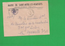 LETTRE BOUCHES DU RHONE SAINT MITRE LES REMPARTS En Franchise - 1921-1960: Periodo Moderno