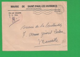 LETTRE BOUCHES DU RHONE SAINT PAUL LEZ DURANCE Secap Ondulé Tad à Droite - 1961-....