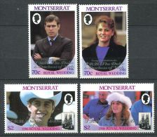 154 MONTSERRAT 1986 - Mariage Prince Andrew Miss Sarah Ferguson (Yvert 632/35 Surcharge) Neuf ** (MNH) Sans Charniere - Montserrat