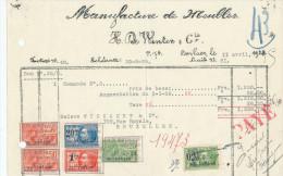 MEUBLES De Winter § Cie à BERLAER Lez LIERRE - Courrier Et Facture + Fiscaux 1929  --  22/509 - Other & Unclassified