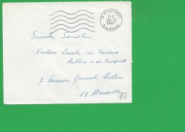 LETTRE BOUCHES DU RHONE SAINT VICTORET Secap Ondulé Tad à Droite En Franchise - 1921-1960: Periodo Moderno