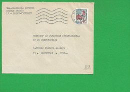 LETTRE BOUCHES DU RHONE SAINT VICTORET Secap Ondulé Tad à Droite - 1921-1960: Moderne