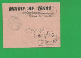 LETTRE BOUCHES DU RHONE  SENAS Secap Ondulé Tad à Droite En Franchise - 1961-....