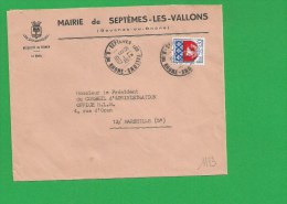 LETTRE BOUCHES DU RHONE  SEPTEMES LES VALLONS - 1961-....