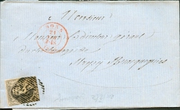 Lettre De Mons Vers Bracquegnies Datée Du 17/4/1869 - 1851-1857 Medallions (6/8)