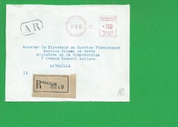 LETTRE BOUCHES DU RHONE TARASCON EMA Recommande Avec AR - 1961-....