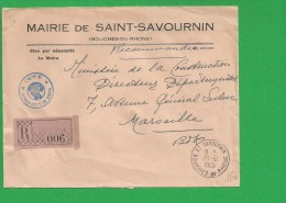 LETTRE BOUCHES DU RHONE SAINT SAVOURNIN Recommandé En Franchise - 1961-....