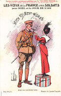 Illustrateur VALLET Louis., Voeux Noël à Nos Soldats, Femme à Militaire, Croix-Rouge - Vallet, L.