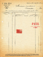 MEUBLES D´ ART Van Zele - Duré à EECLOO - 2 Factures + Fiscaux 1926/27  --  22/520 - Autres & Non Classés