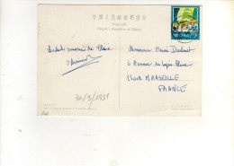 202 :  Beau Timbre Sur Carte , Postcard Du 30/09/1981 Pour La France - Brieven En Documenten