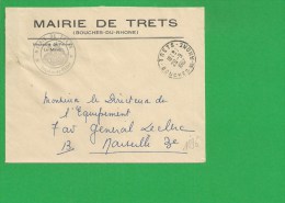 LETTRE BOUCHES DU RHONE TRETS En Franchise - 1961-....