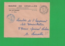 LETTRE BOUCHES DU RHONE VENELLES En Franchise - 1961-....