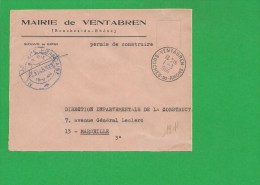 LETTRE BOUCHES DU RHONE VENTABREN En Franchise - 1961-....