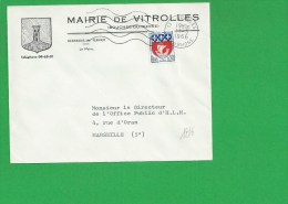 LETTRE BOUCHES DU RHONE VITROLLES Secap Ondulé Tad à Droite - 1961-....