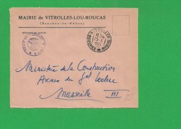 LETTRE BOUCHES DU RHONE VITROLLES En Franchise - 1961-....