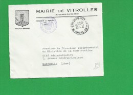LETTRE BOUCHES DU RHONE VITROLLES En Franchise - 1961-....