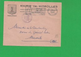 LETTRE BOUCHES DU RHONE VITROLLES Secap Ondulé Tad à Droite En Franchise - 1961-....