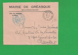 LETTRE BOUCHES DU RHONE GREASQUE En Franchise - 1961-....