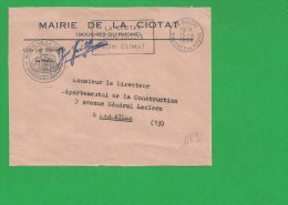 LETTRE BOUCHES DU RHONE LA CIOTAT Secap Son Golfe Son Climat Tadd à Droite En Franchise - 1961-....