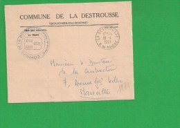 LETTRE BOUCHES DU RHONE LA DESTROUSSE En Franchise - 1961-....