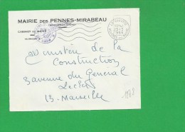 LETTRE BOUCHES DU RHONE LA GAVOTTE Secap Ondulé Tad à Droite En Franchise - 1961-....