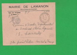 LETTRE BOUCHES DU RHONE LAMANON En Franchise - 1961-....