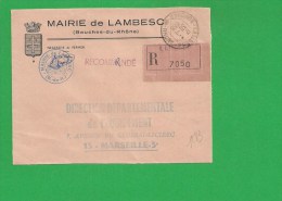 LETTRE BOUCHES DU RHONE LAMBESC Recommandé En Franchise - 1961-....