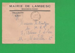 LETTRE BOUCHES DU RHONE LAMBESC En Franchise - 1961-....