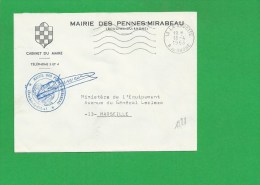 LETTRE BOUCHES DU RHONE LA GAVOTTE Secap Ondulé Tad à Droite En Franchise Mairie Des Pennes Mirabeau - 1961-....