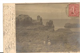 PREFAILLES,,,,,PHOTO  Des ROCHERS De  PREFAILLES   1902,,,,TBE ,,, JOLI CACHET,,,,,tres Rare,,,, - Préfailles